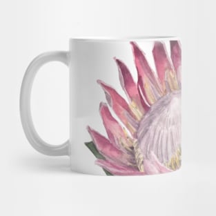 Pink Protea Flower Watercolour Painting Mug